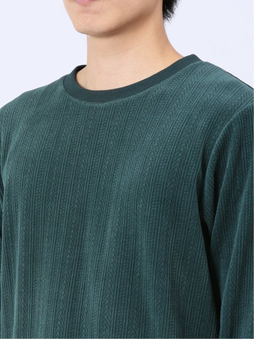 ジャガードモール クルーネック長袖Ｔシャツ