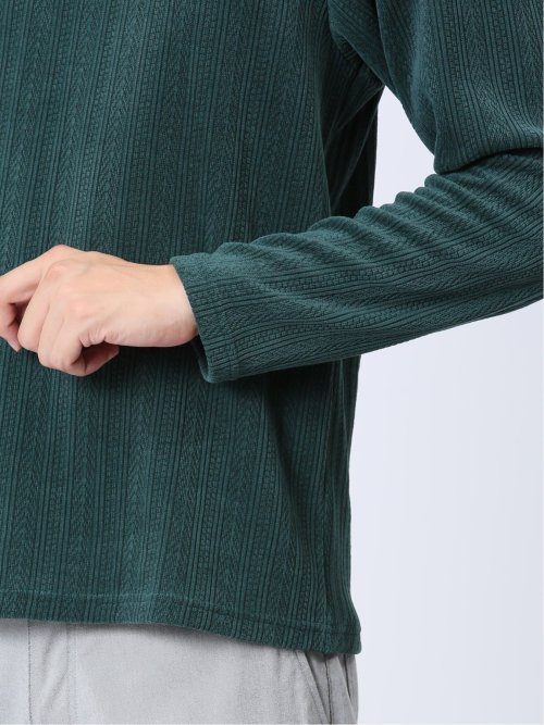 ジャガードモール クルーネック長袖Ｔシャツ