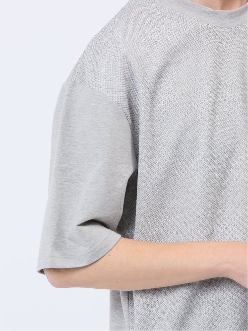 ドビーメッシュ切替 クルーネック半袖Tシャツ