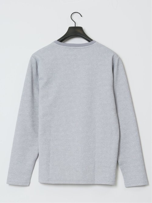 ふくれジャガード Vネック長袖Tシャツ