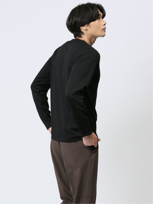 ふくれジャガード Vネック長袖Tシャツ