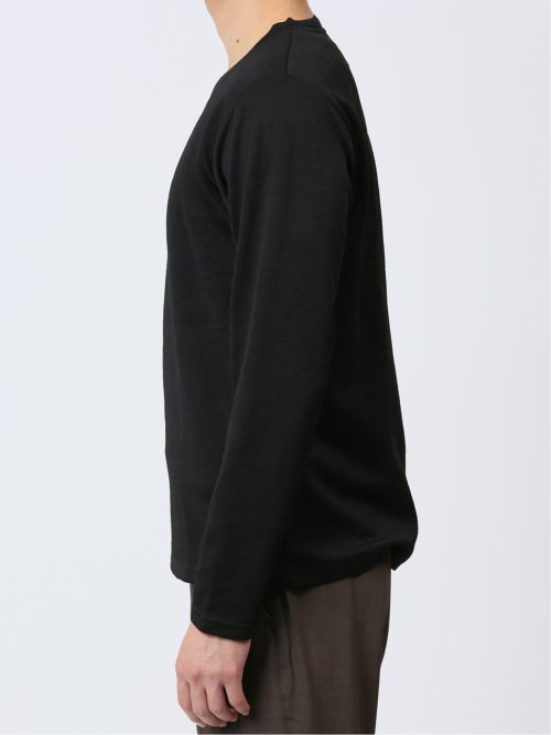 ふくれジャガード Vネック長袖Tシャツ