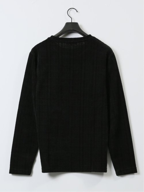 ジャガードモール クルーネック長袖Tシャツ