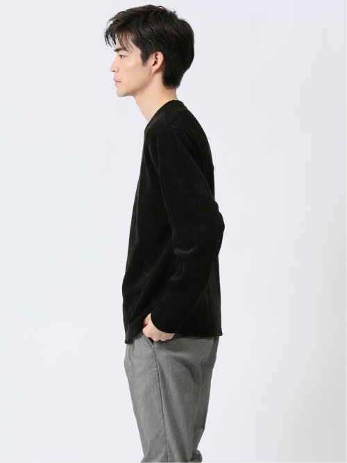ジャガードモール クルーネック長袖Tシャツ