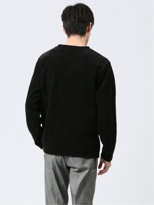 ジャガードモール クルーネック長袖Tシャツ