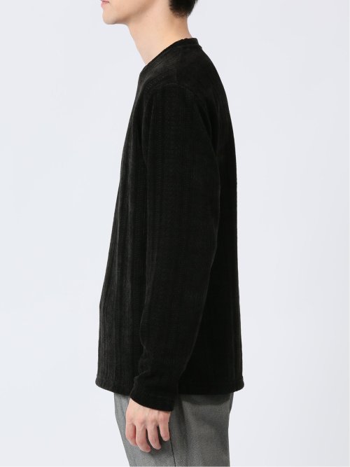 ジャガードモール クルーネック長袖Tシャツ