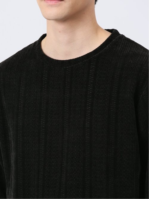 ジャガードモール クルーネック長袖Tシャツ