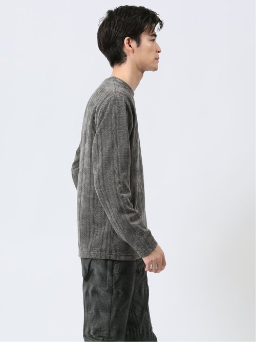 ジャガードモール クルーネック長袖Tシャツ