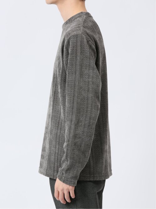 ジャガードモール クルーネック長袖Tシャツ