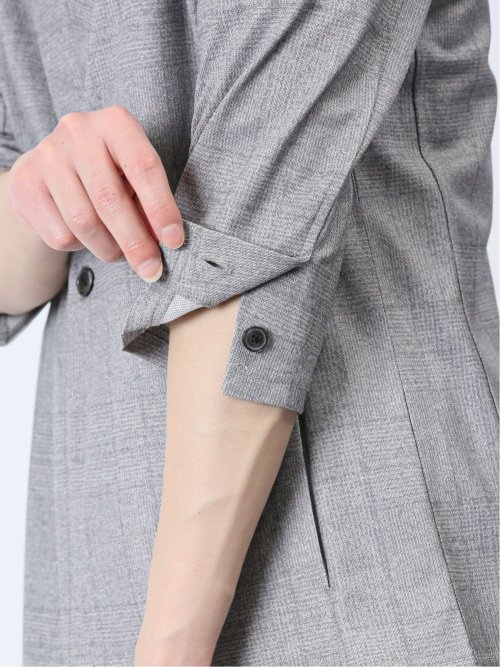 吸水速乾 グレンチェック 1ボタン7分袖ジャケット