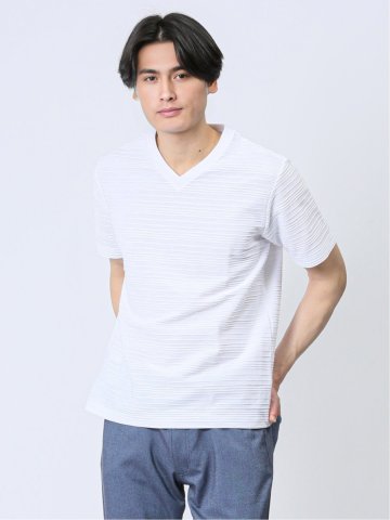 タックボーダー Vネック半袖Ｔシャツ