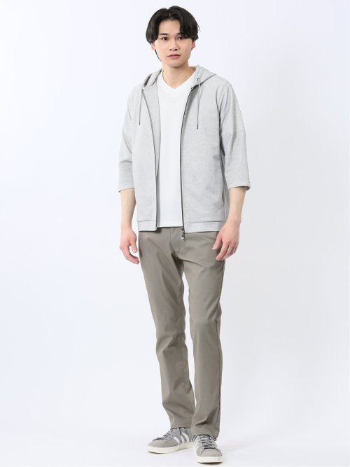 ドビーメッシュ 7分袖パーカー