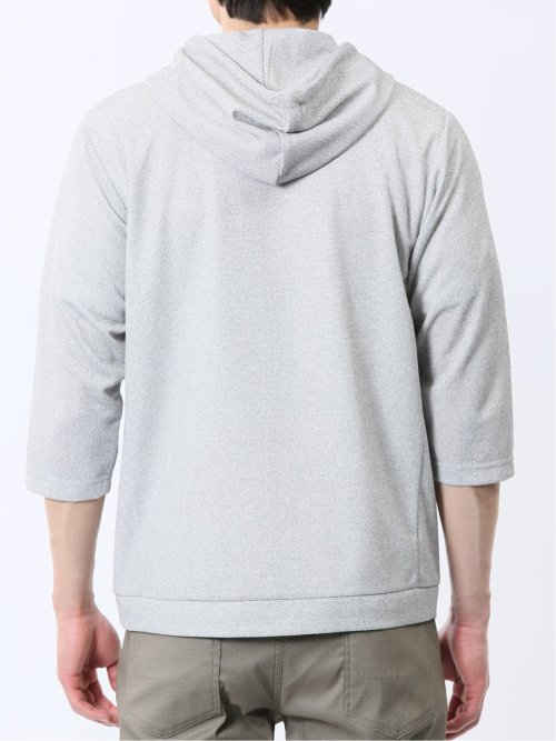 ドビーメッシュ 7分袖パーカー