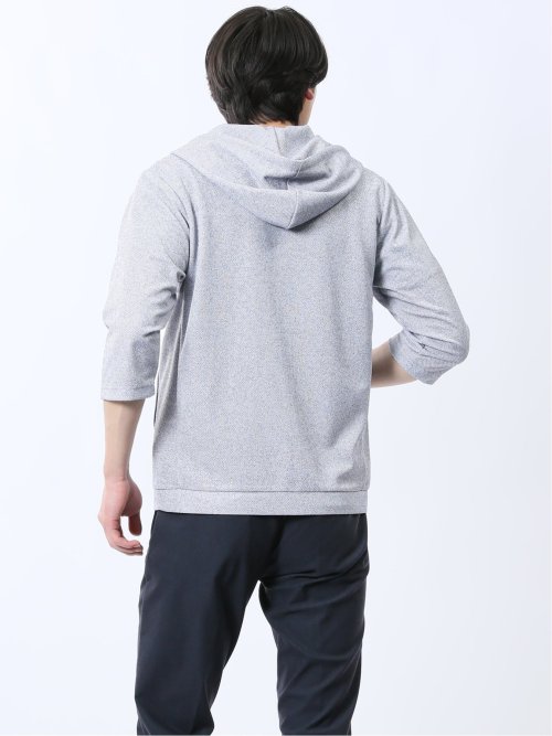 ドビーメッシュ 7分袖パーカー