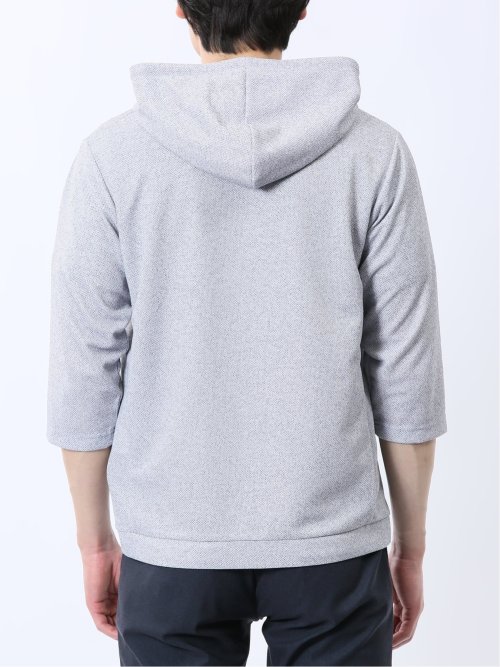 ドビーメッシュ 7分袖パーカー