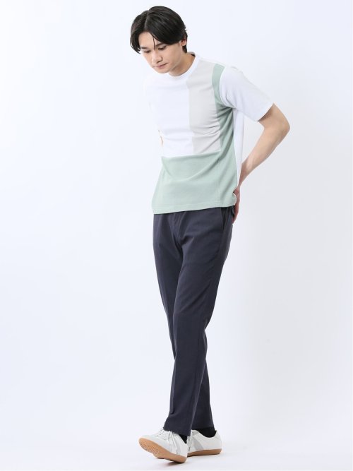 異素材切替 クルーネック半袖Tシャツ