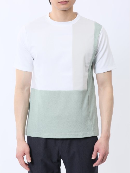 異素材切替 クルーネック半袖Tシャツ
