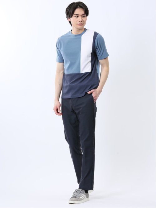 異素材切替 クルーネック半袖Tシャツ