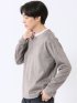 Tシャツ メンズ 長袖 ストレッチ キーネック フェイクレイヤード 起毛 ポンチ