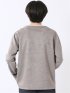 Tシャツ メンズ 長袖 ストレッチ キーネック フェイクレイヤード 起毛 ポンチ