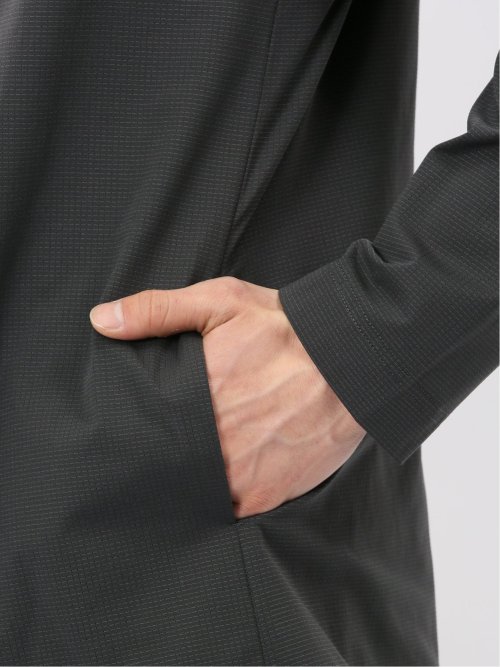 ストレッチ マイクロドット メッシュ ボタンレス カーディガン