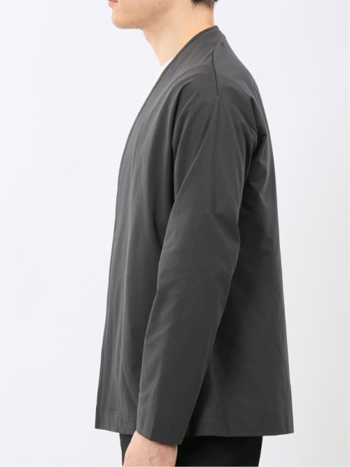 ストレッチ マイクロドット メッシュ ボタンレス カーディガン