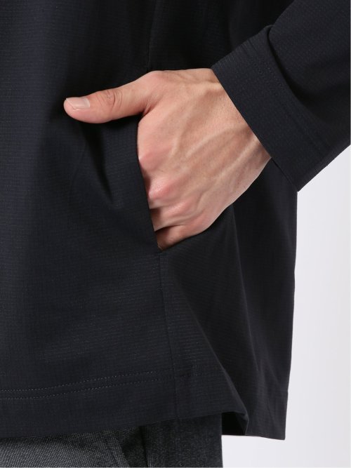 ストレッチ マイクロドット メッシュ ボタンレス カーディガン