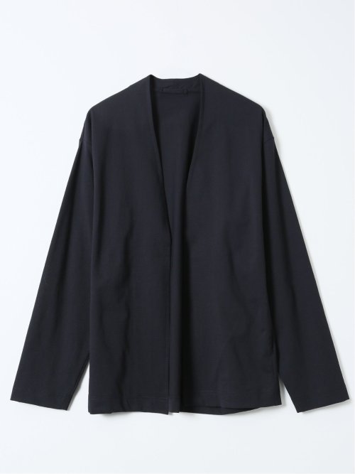 ストレッチ マイクロドット メッシュ ボタンレス カーディガン