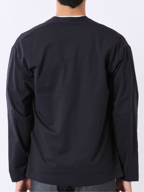 ストレッチ マイクロドット メッシュ ボタンレス カーディガン