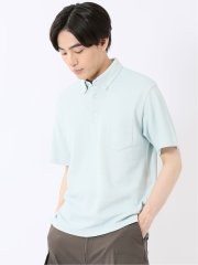 メランジ 鹿の子 ボタンダウン 半袖 ポロシャツ