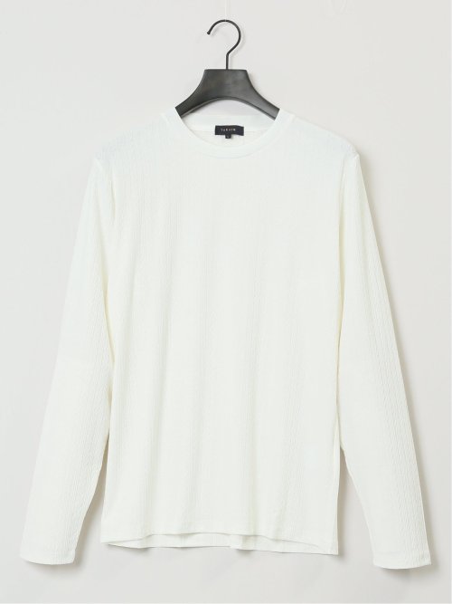 ケーブルジャガード クルーネック長袖Tシャツ