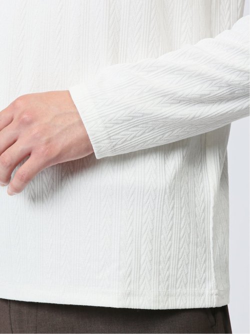 ケーブルジャガード クルーネック長袖Tシャツ