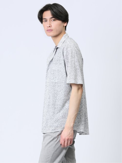 エステルプリント 半袖シャツアウター