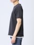 さまになる フェイクレイヤード キーネック半袖Tシャツ