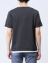 さまになる フェイクレイヤード キーネック半袖Tシャツ