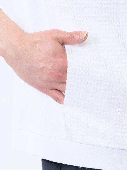 ふくれ切替ジャガード 7分袖パーカー