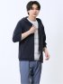 ふくれ切替ジャガード 7分袖パーカー