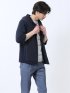 ふくれ切替ジャガード 7分袖パーカー