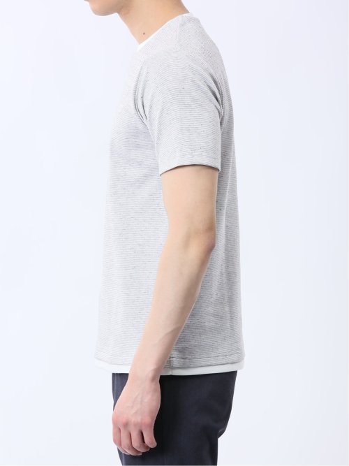 メランジポンチ キーネック半袖Tシャツ