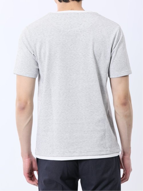 メランジポンチ キーネック半袖Tシャツ