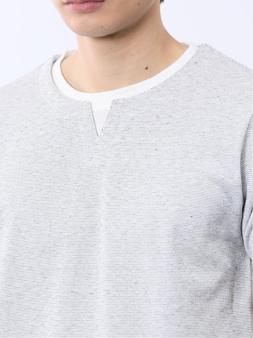 メランジポンチ キーネック半袖Tシャツ