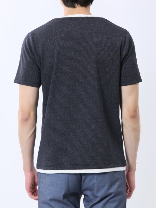 メランジポンチ キーネック半袖Tシャツ