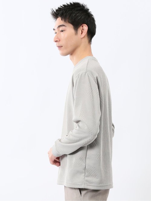 ランダムジャガード クルーネック長袖Tシャツ
