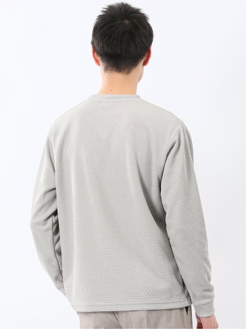 ランダムジャガード クルーネック長袖Tシャツ