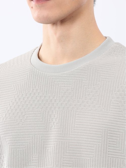 ランダムジャガード クルーネック長袖Tシャツ