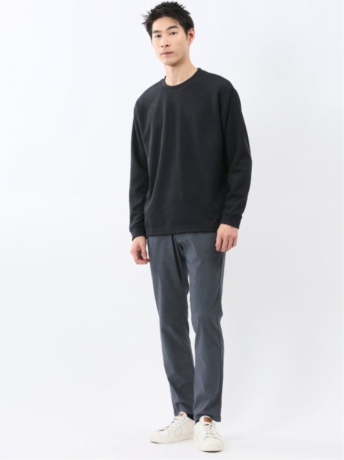 ランダムジャガード クルーネック長袖Tシャツ