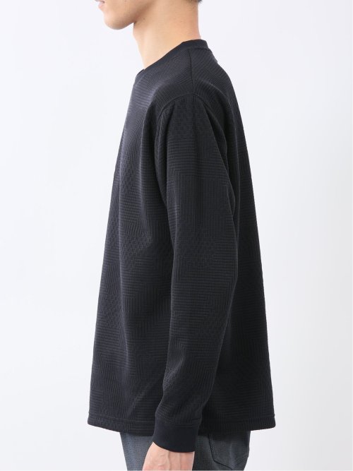 ランダムジャガード クルーネック長袖Tシャツ