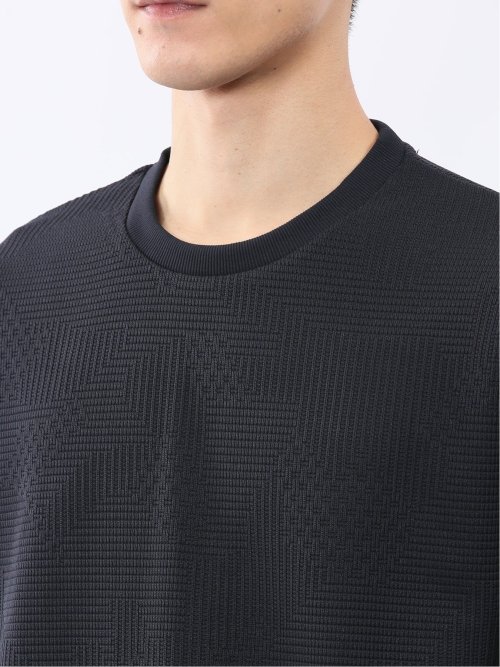 ランダムジャガード クルーネック長袖Tシャツ