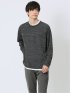 スラブインレイ モックネック長袖Ｔシャツ