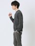 スラブインレイ モックネック長袖Ｔシャツ